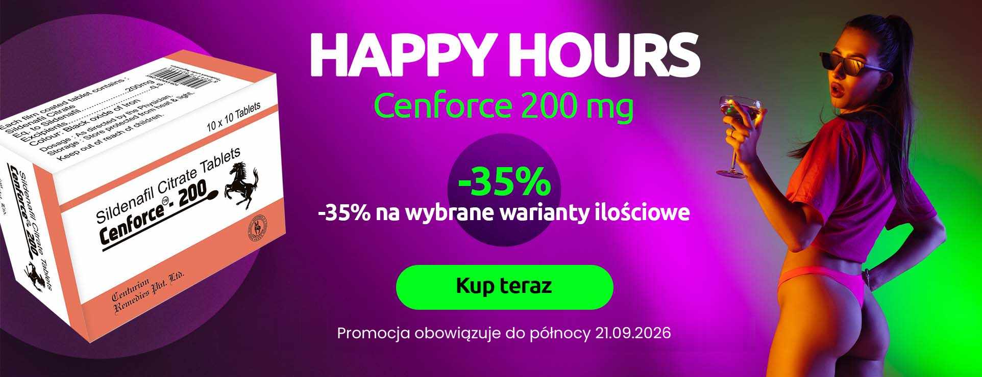 Happy hours - 35 % zniżki na produkt Cenforce 200 mg