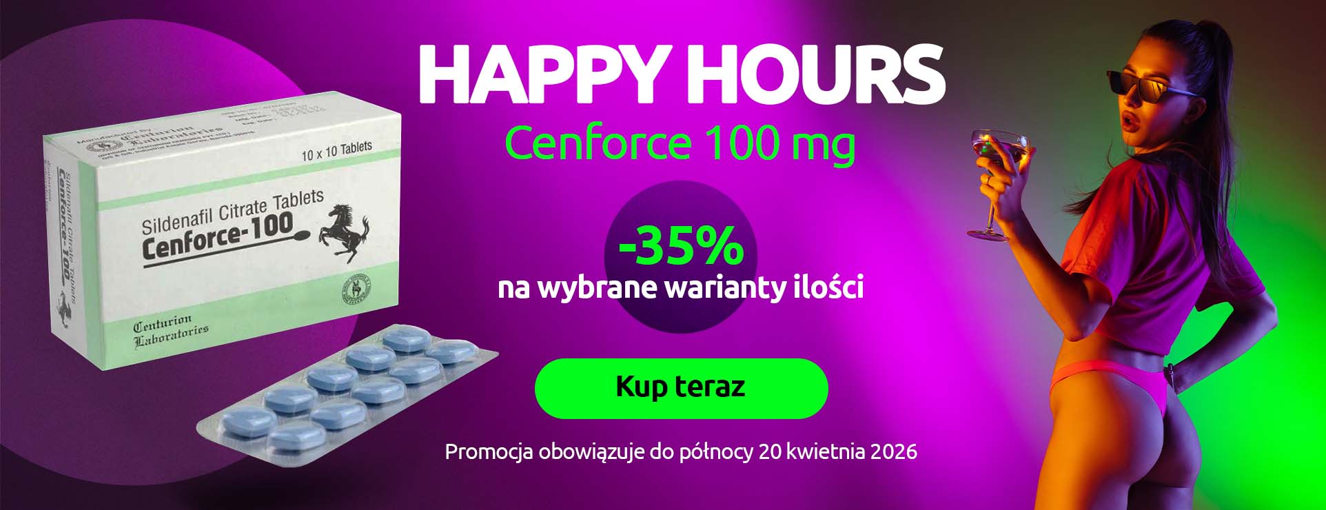 Happy hours - 35% zniżki na produkt Cenforce 100 mg