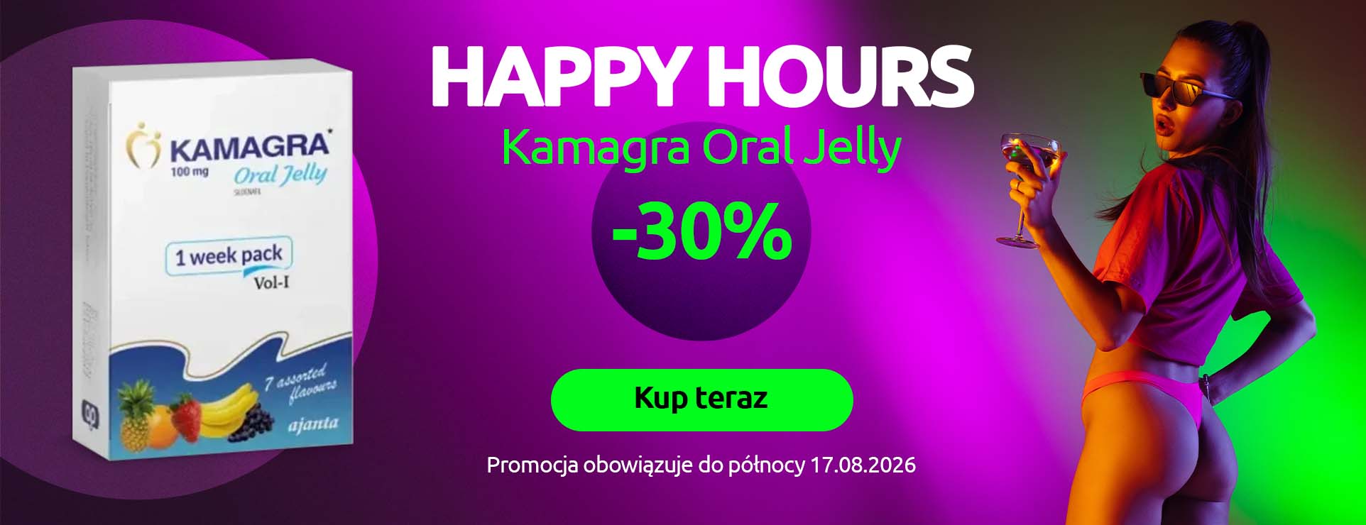 Happy hours - 30 % zniżki na produkt Kamagra Oral Jelly 100 mg
