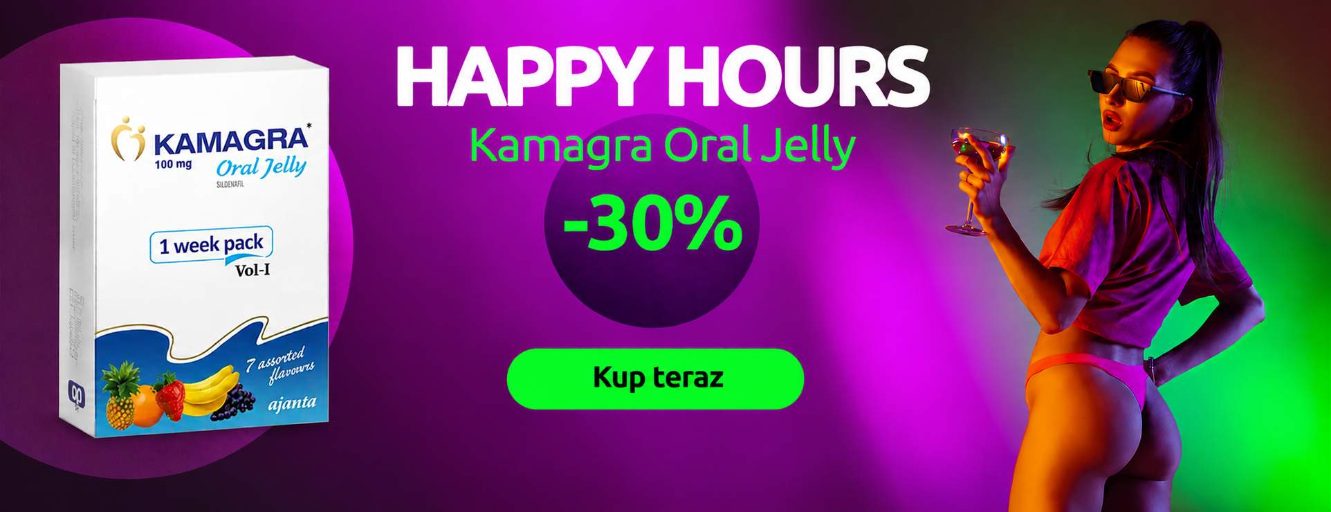 Happy hours - 30 % zniżki na produkt Kamagra Oral Jelly 100 mg