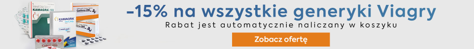 Baner promocyjny z rabatem 15% na generyki Viagry